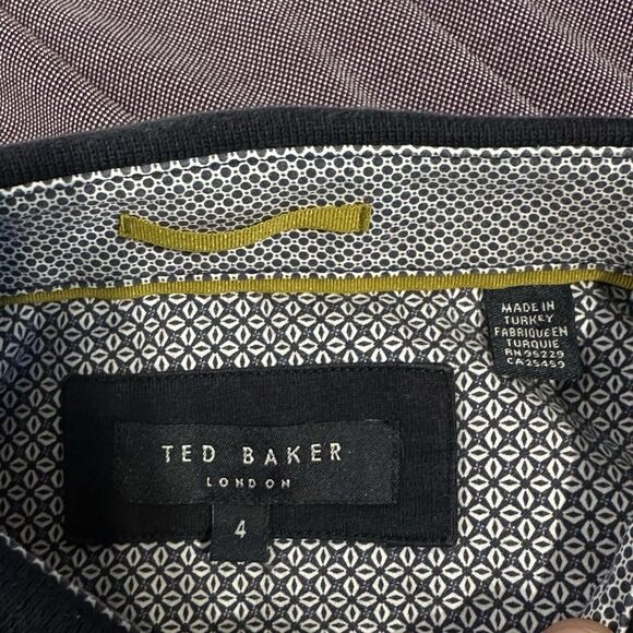 Ted Baker Short Sleeve Pocket Striped Contrast Polo Shirt Size 4 - Picture 5 of 8